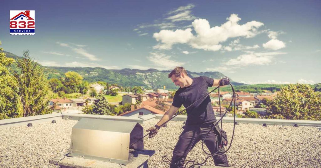 A man doing chimney sweep services