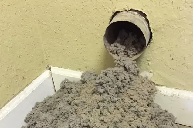 dryer vent full of ling, clogged up